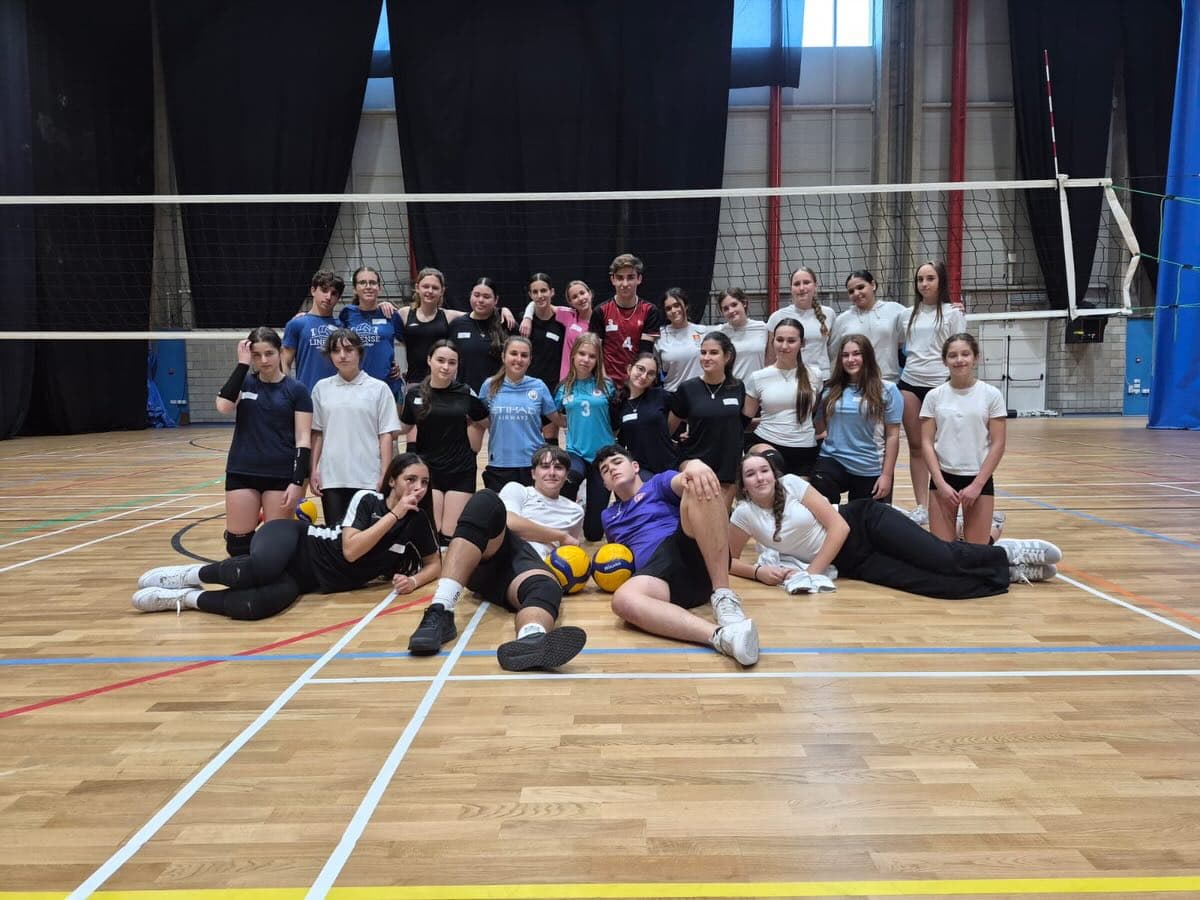 Junior Gibraltar volleyball players during a match or training session