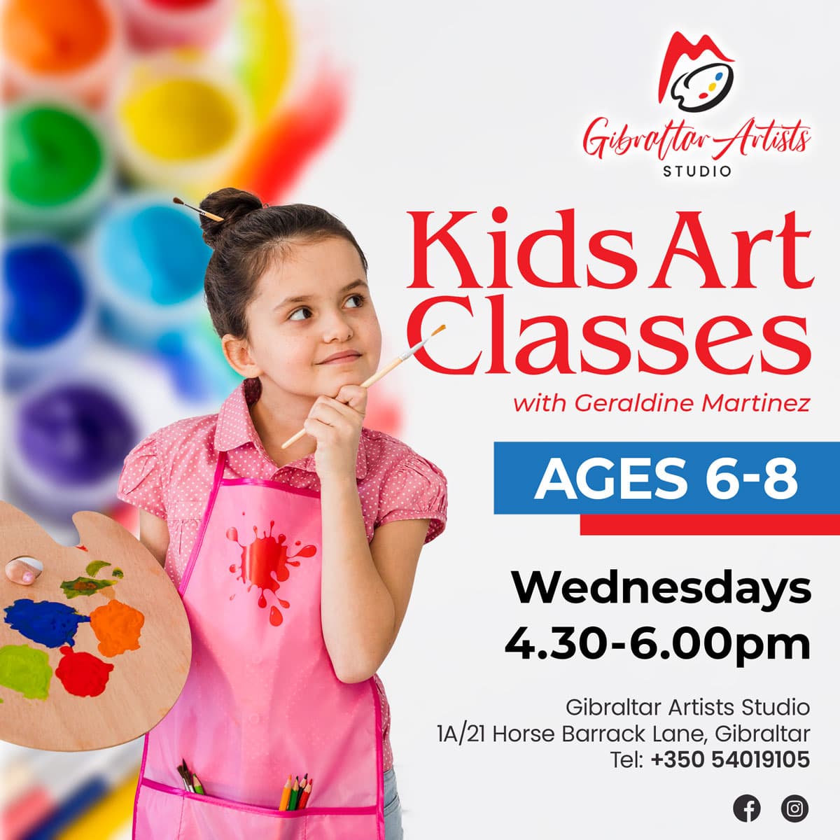 Gibraltar Artists Studio kids classes for ages 6 to 8