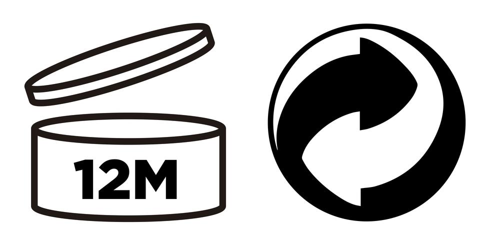 The open-pot period-after-opening symbol used on suncream packaging.